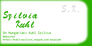 szilvia kuhl business card